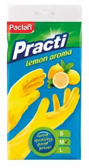 Перчатки резиновые Paclan аромат лимона M (100)
