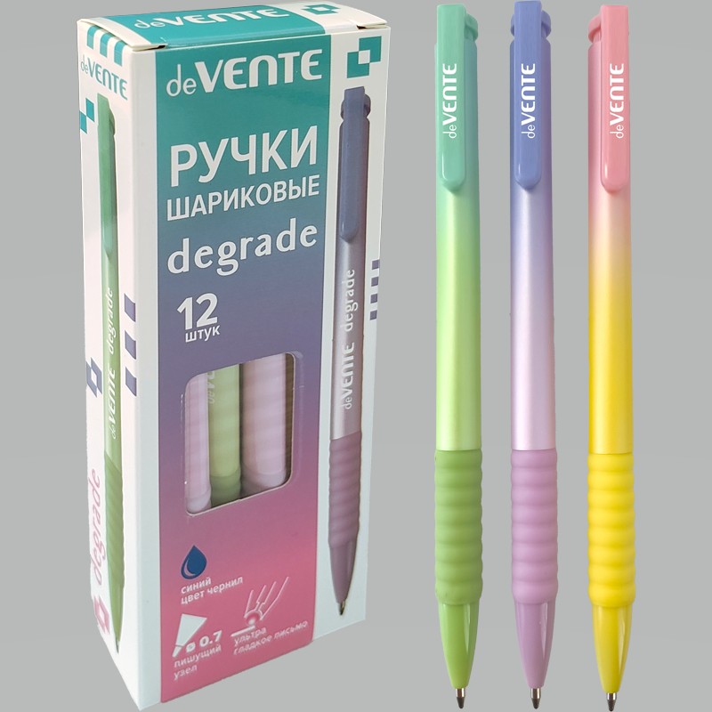 Ручка шар. авт. масл. СИНЯЯ deVente Degrade 0,7мм. (уп.12)