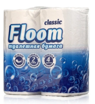 Туалетная бумага Floom classic 2сл. 4рул. (12)