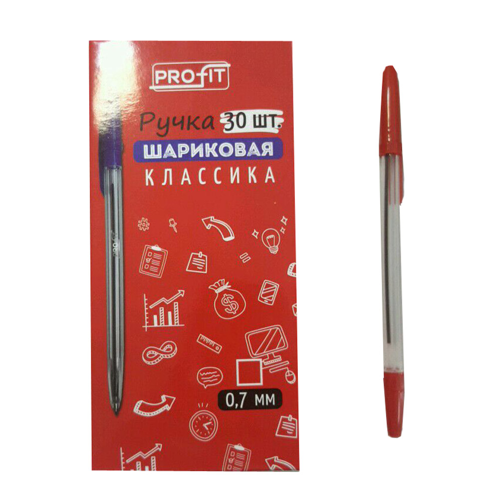 Ручка шар. КРАСНАЯ TM"Profit" "КЛАССИКА"
