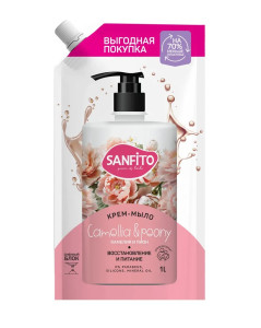 Мыло жидк. SANFITO 1л. Камелия и пион Восстановление и питание дой-пак 25739 (6)***