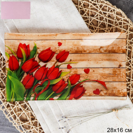 Блюдо прямоуг. Grey 28*16см. Тюльпаны S322816 FF113 (6)