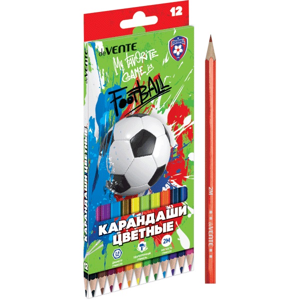 Набор цв. карандашей 12цв. deVente Footboal