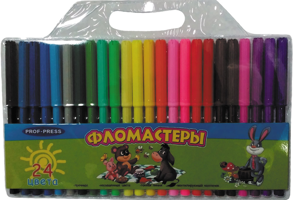 Фломастеры 24цв. ПрофПресс ПИКНИК У ВИННИ ПУХА вент.колп.