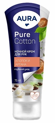 Крем AURA 75мл. д/рук Pure cotton Ночной уход