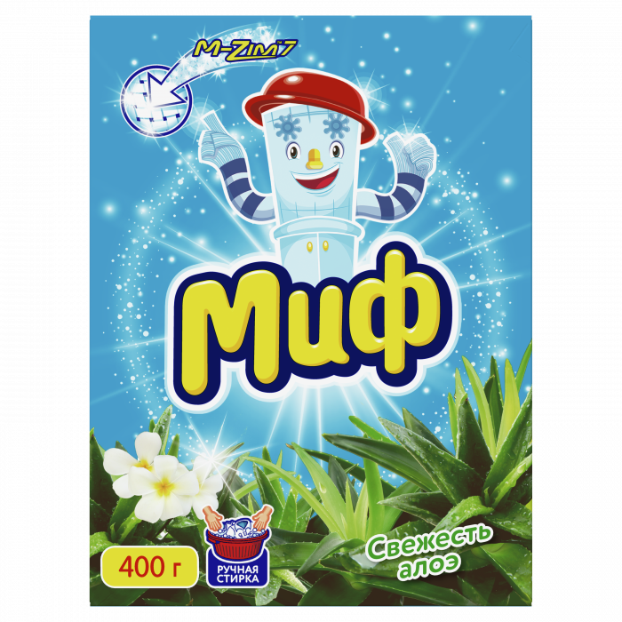 Стир.порошок МИФ ручн. 400г. Свежесть алоэ
