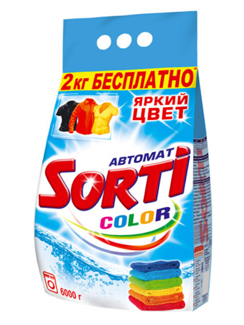Стир.порошок Сорти авт. 6кг. Колор (2)