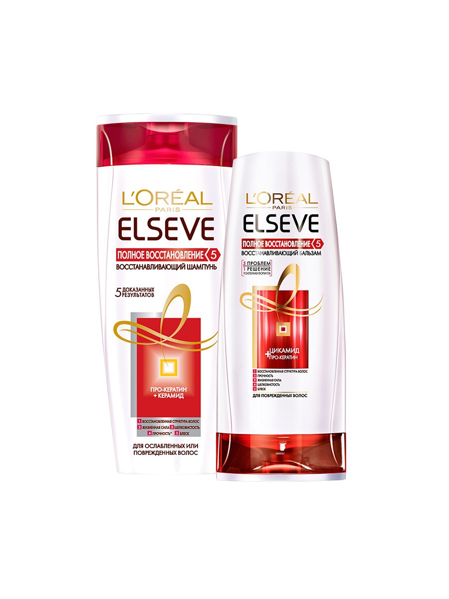Шампунь Loreal Elseve 400мл. Восстановление 5 +бальзам 200мл.