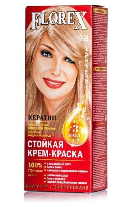 Краска д/волос FLOREX-SUPER 9.8 Бежевый жемчуг (30)