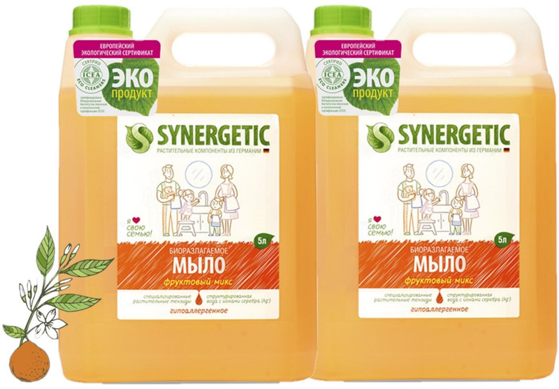 Мыло жидк. 5л. Synergetic Фруктовый микс Гипоаллергенное