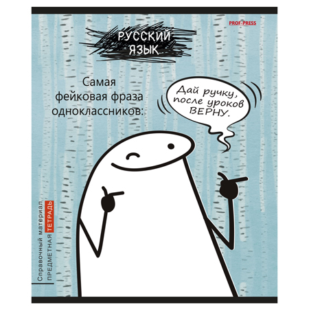 Тетрадь 48л. предм. лин ПрофПресс Русский язык Школьные мемасики