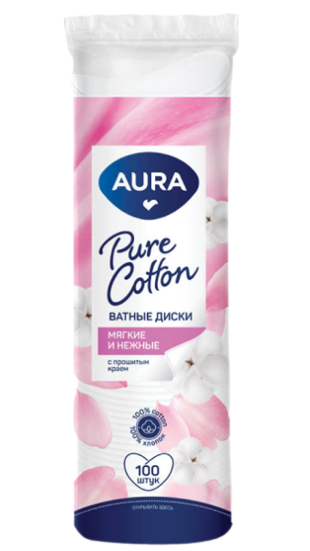 Ватные диски AURA 100шт. (35)