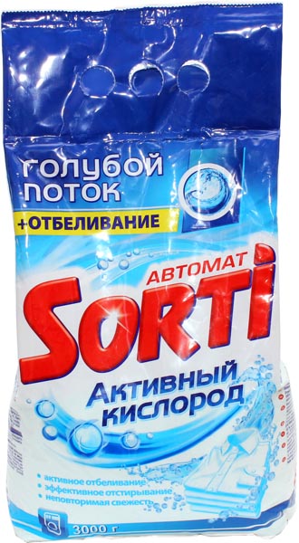 Стир.порошок Сорти авт. 3кг. Активный кислород (4)