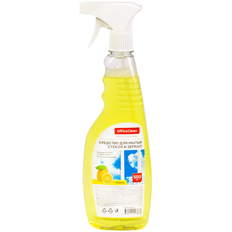 Ср-во OfficeClean Professional 500мл. д/стекол Лимон с курком