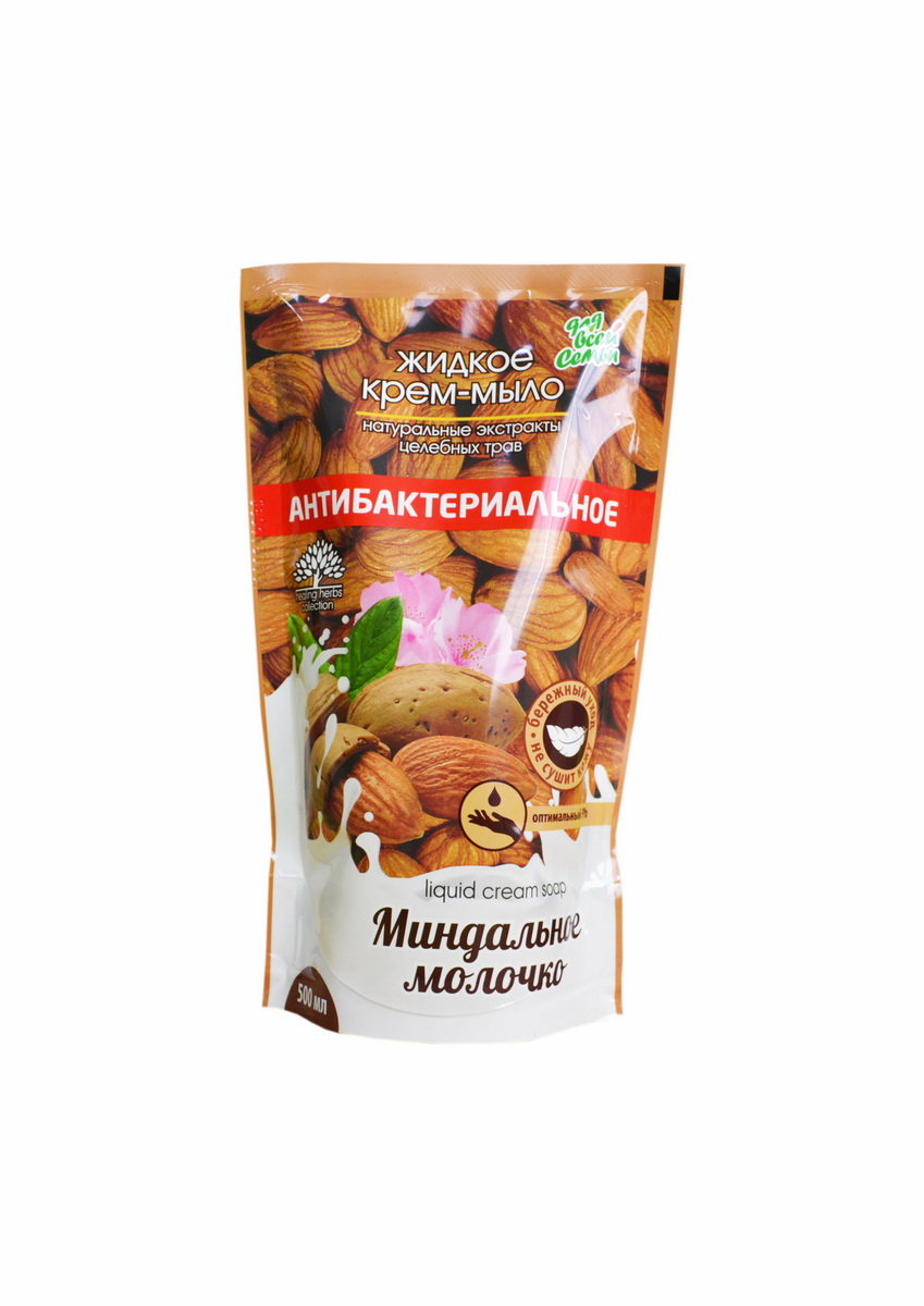 Мыло жидк. ДВС 500мл. Антибак. Миндальное молочко Дой-пак (12)