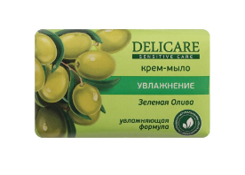Мыло DELICARE 90г. Sens Care Мягкое очищение Зеленая олива (24)