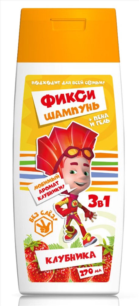 Шампунь Фиксики 270мл. 3в1 пена д/ванн Клубника