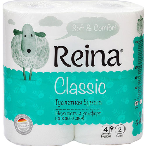 Туалетная бумага Reina 2сл. 4рул. Белая