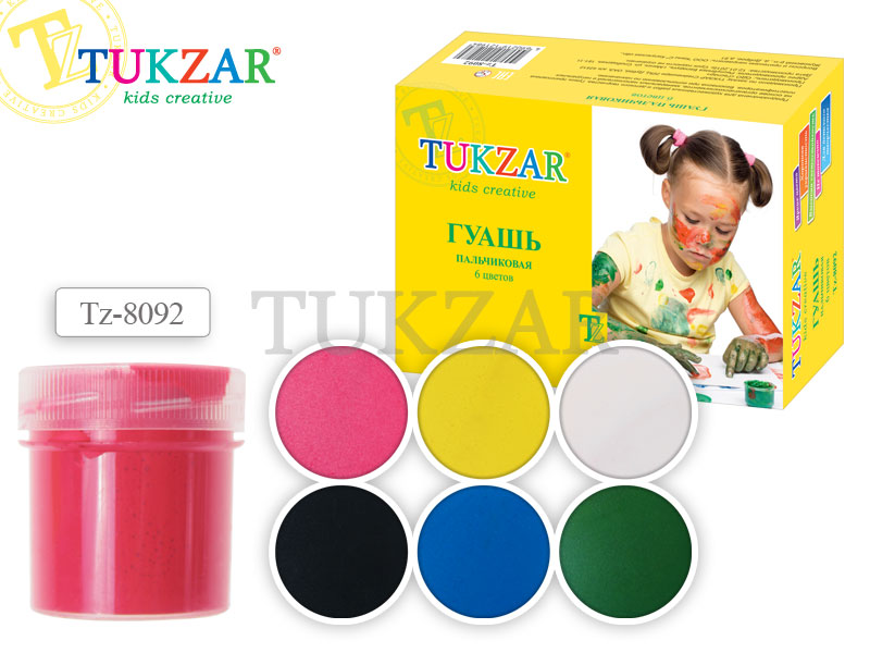 Гуашь 6цв. Tukzar  пальчиковая