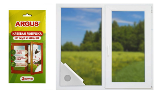 Ловушка от мух Argus 2шт. клеевая оконная уголок (100)