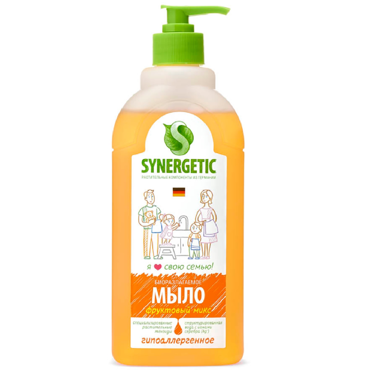 Мыло жидк. Synergetic 500мл. Фруктовый микс Гипоаллергенное (14)