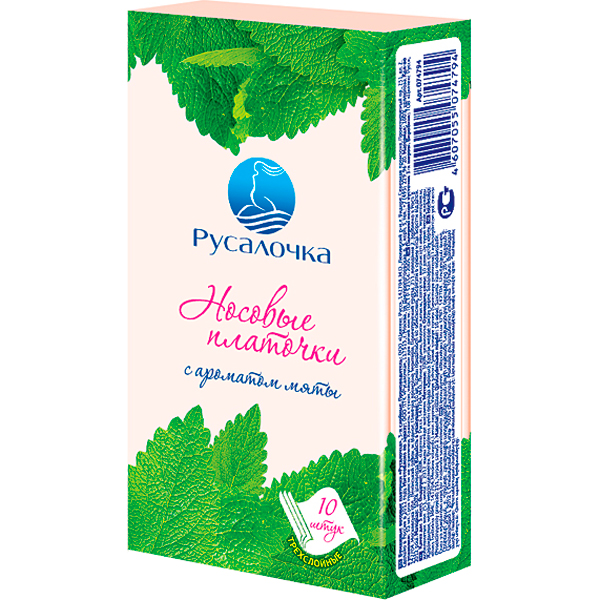 Платочки Русалочка 6*10шт. Мята 074794