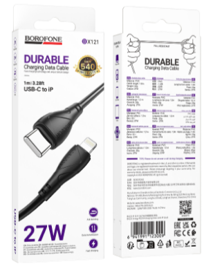 Кабель Type-C Lightning 1м 27W черный BX121 Borofone