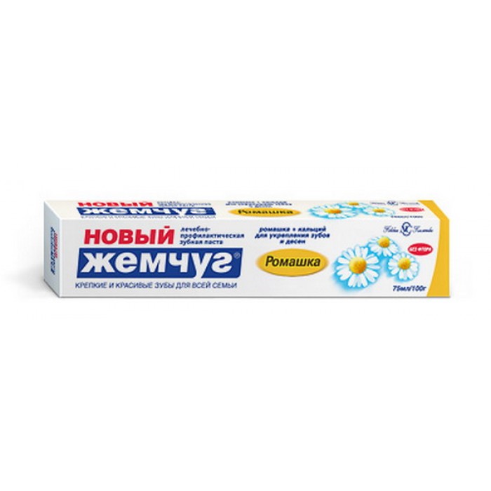 Зубн.паста Новый жемчуг 50мл. Ромашка 17427 (36)