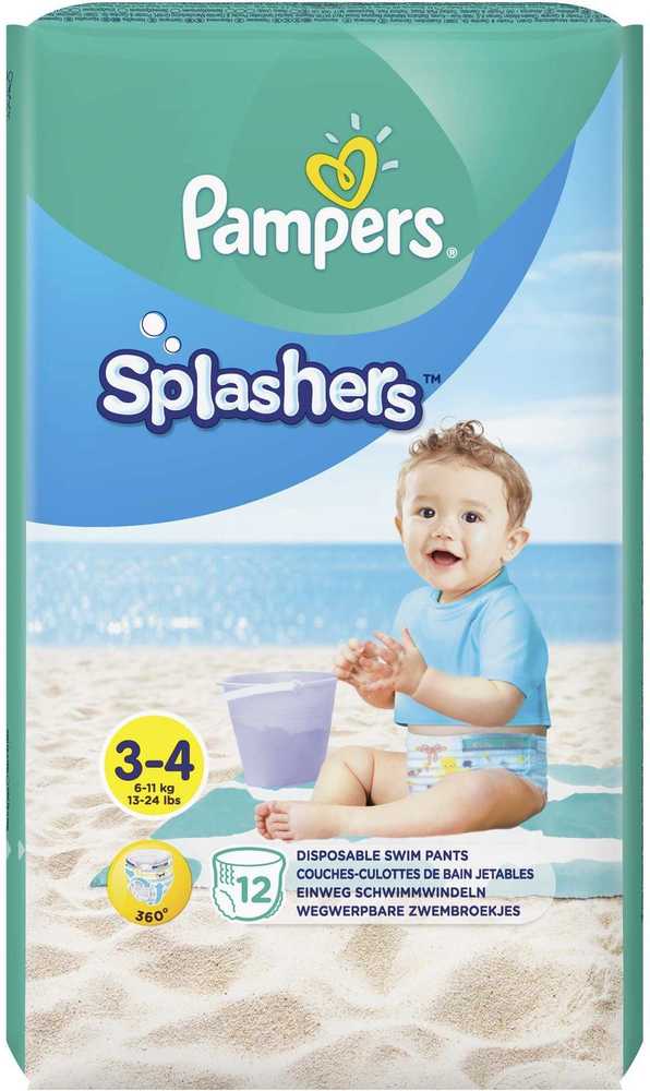 Подгузн.-трусики Памперс Splashers --3-4-- 12шт. 6-11кг. миди-макси