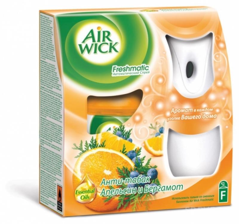 Освежитель автомат. Air Wick 250мл. Freshmatic Анти-табак, Апельсин и Бергамот