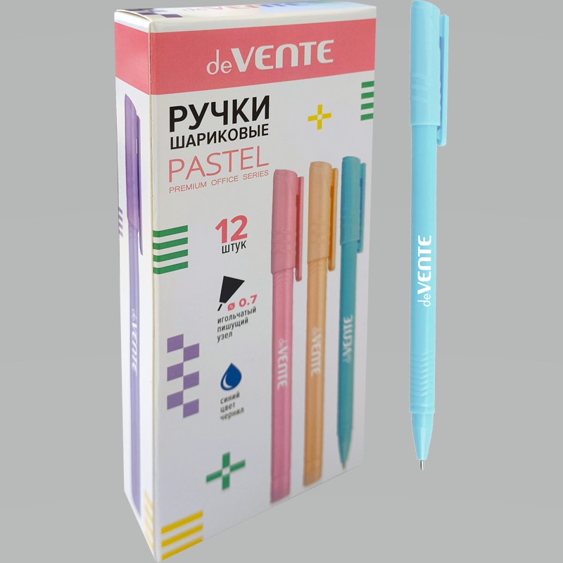 Ручка шар. масл. СИНЯЯ deVente Триолино пастель 0,7мм. (уп.12) (144)