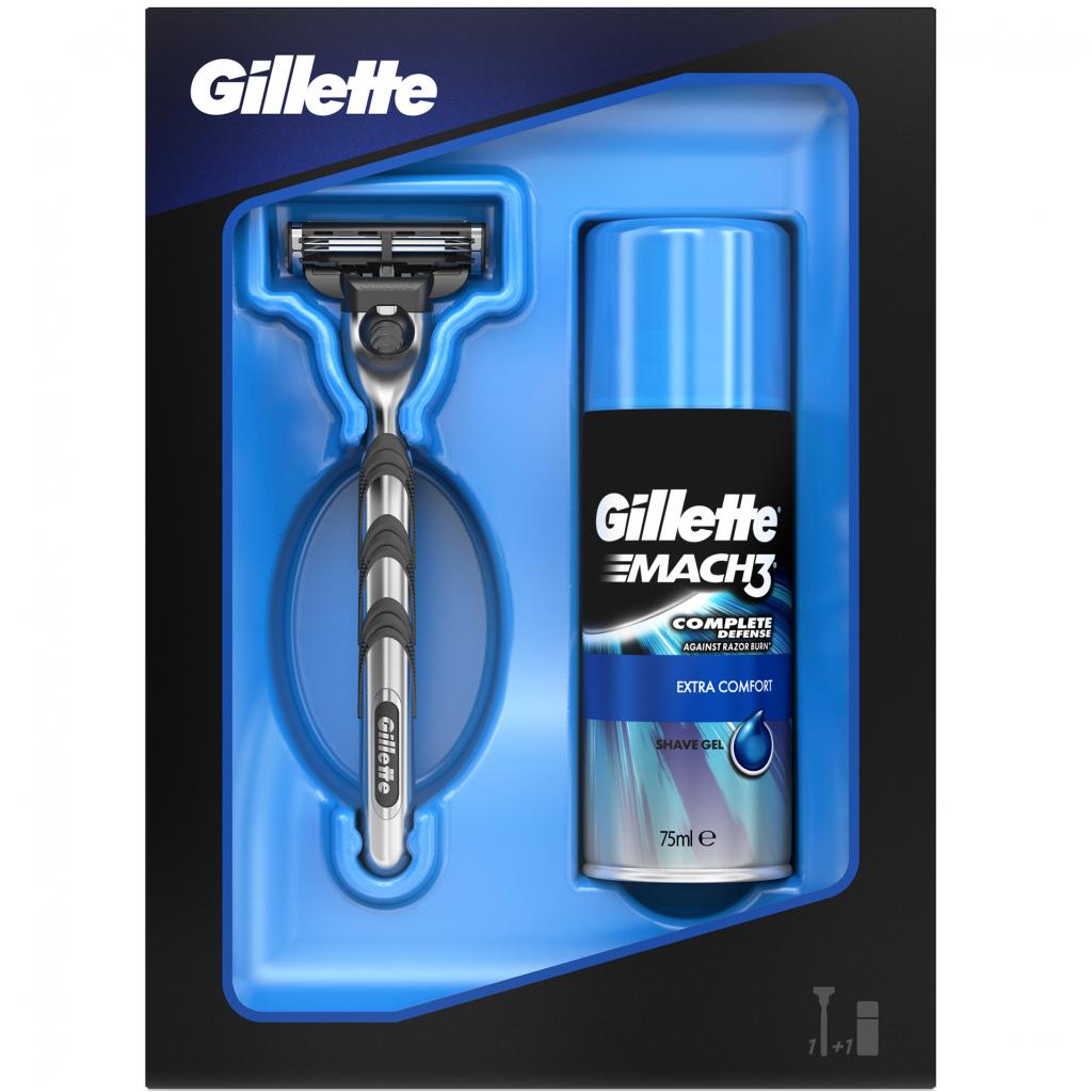 ПН/МУЖ. Gillette Mach 3 (станок Mach3 + гель для бритья 75мл.)