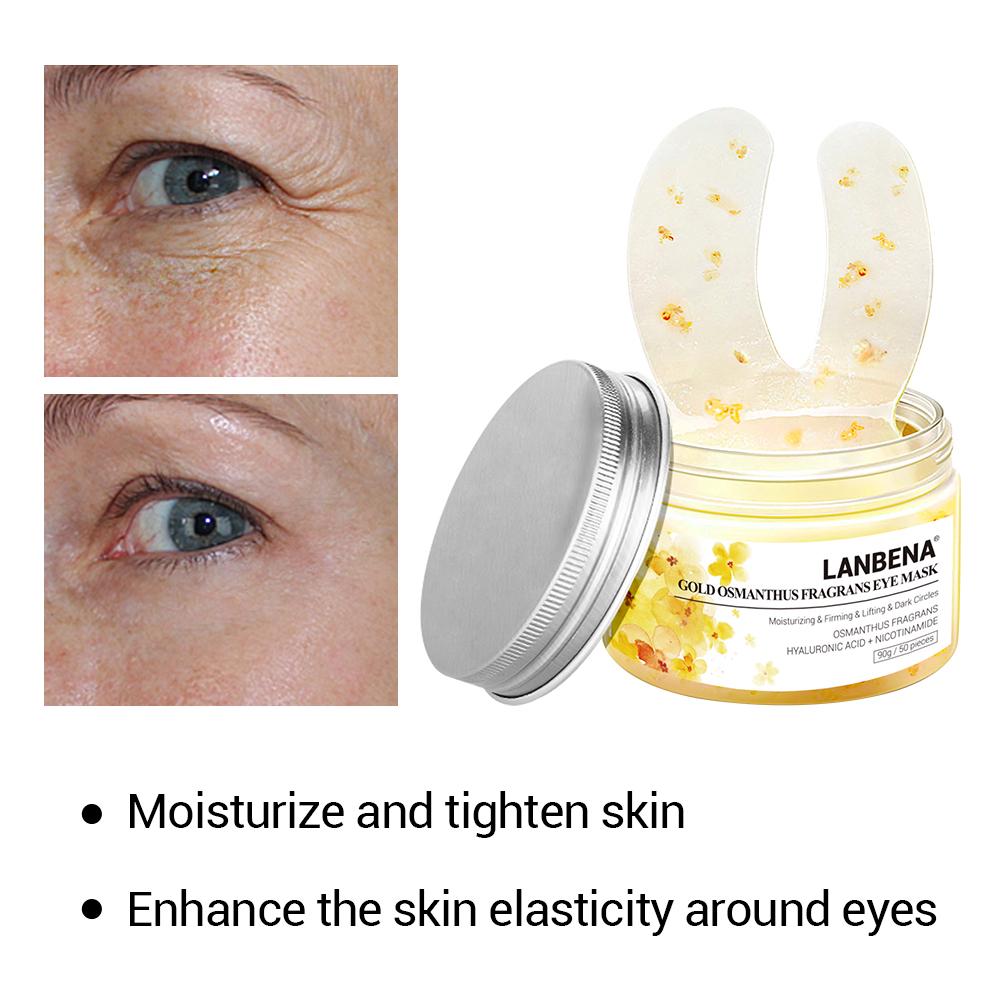 Патчи д/глаз LANBENA GOLD OSMANTHUS Eye Mask от морщин и темных кругов 50 шт