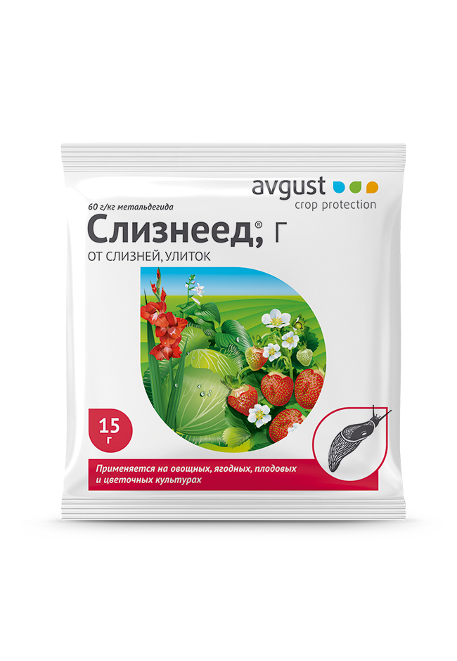 Инсектицид от почв.вред-ей Слизнеед 15г. avgust от слизней, улиток