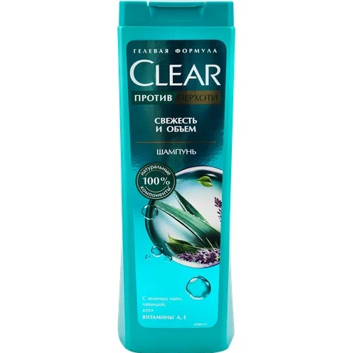 Шампунь CLEAR 400мл жен. Свежесть и объем (12)