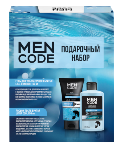 ПН/МУЖ. MEN CODE (гель д/бритья 150мл.+лосьон п/бритья 150мл.) (6)