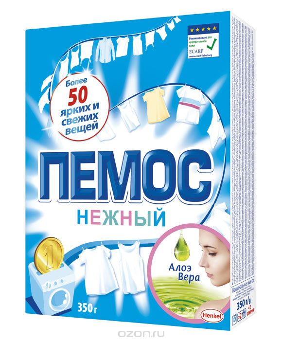 Стир.порошок Пемос авт. 350гр. Нежный Алоэ вера