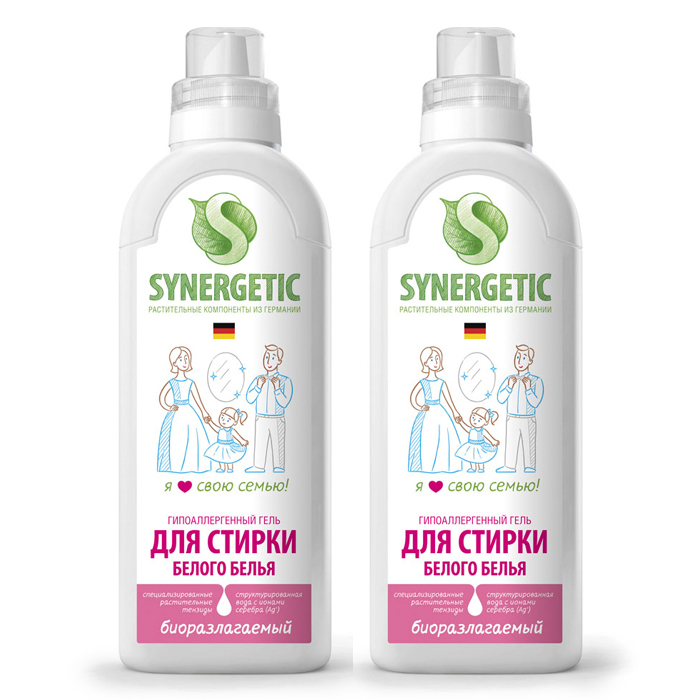 Стир.гель Synergetic 750мл. для белого белья