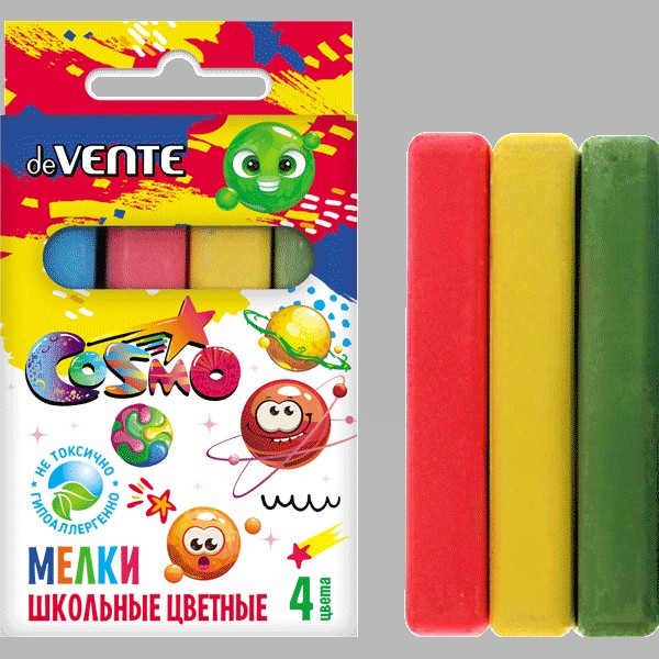 Набор мела цветного 4шт. deVente Cosmo карт.уп.