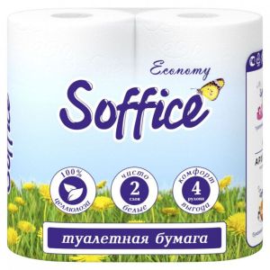 Туалетная бумага Soffice Economy 2сл. 4рул. Белая (16)