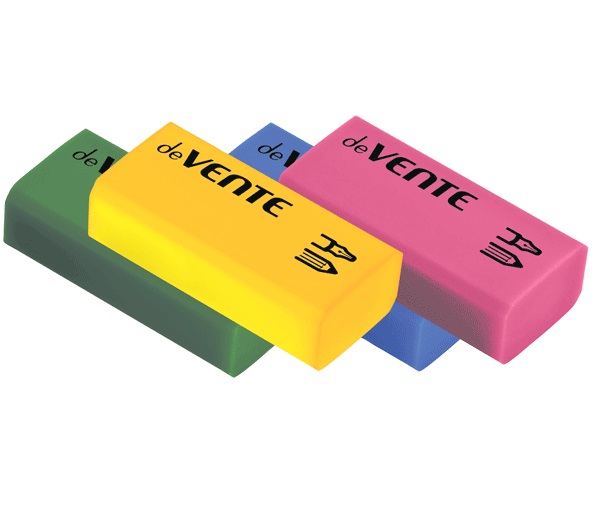 Ластик deVENTE. Fluo 40x18x11 мм флуоресц. ассорти (уп.30)