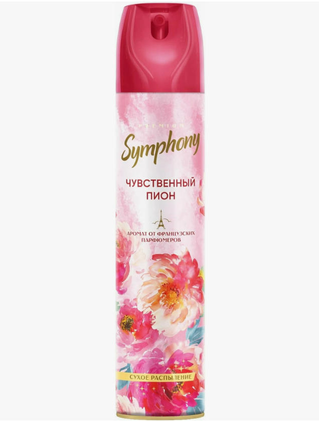 Освежитель воздуха Symphony 300мл. Premium сух распыл Чувственный пион (12)