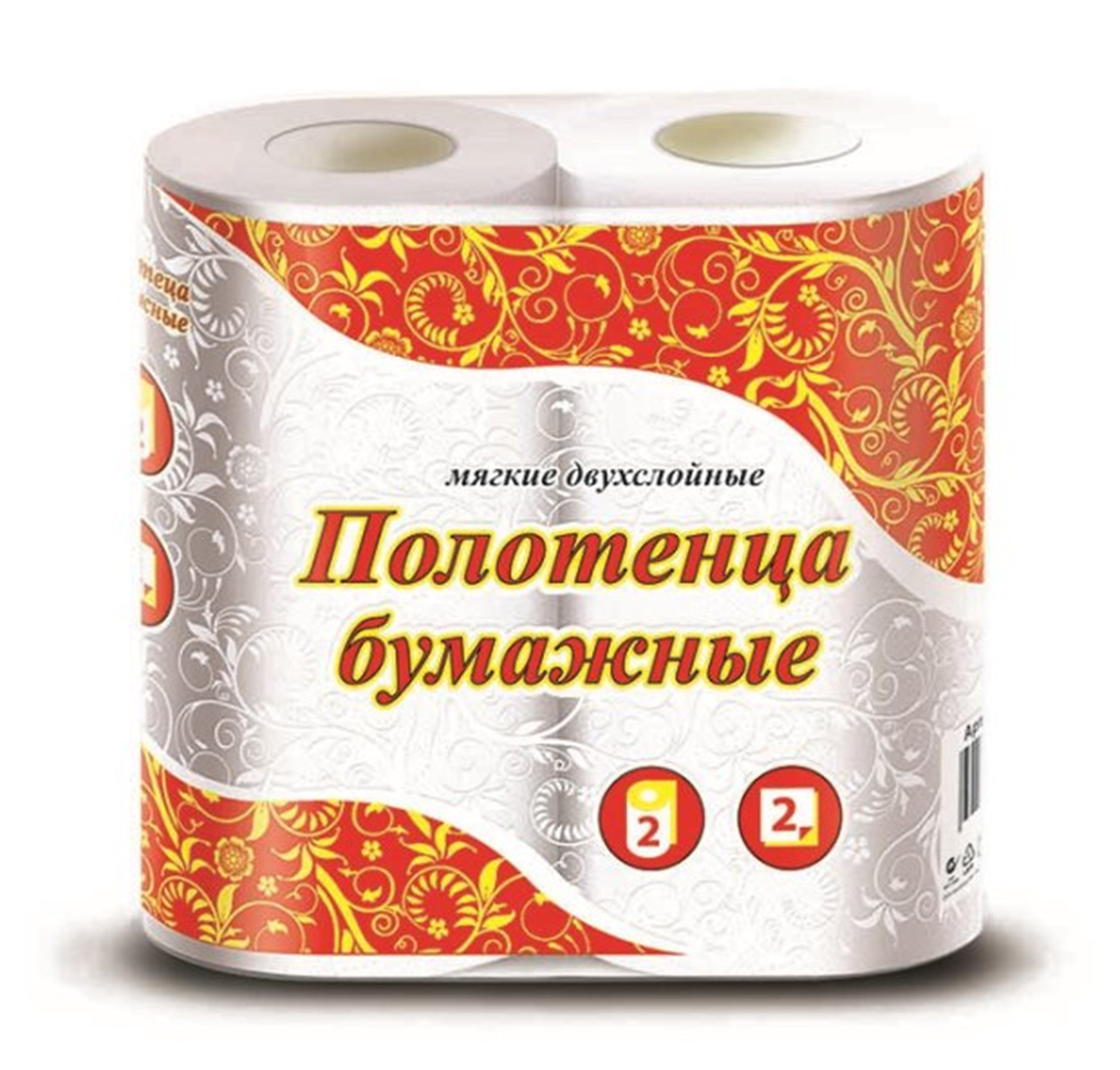 Полотенце бумажное VEIRO 2-сл. Узоры 2рул.