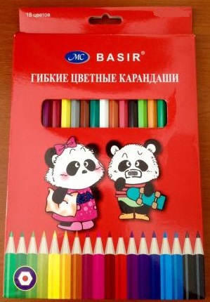Набор цв. карандашей 18цв. Basir панда