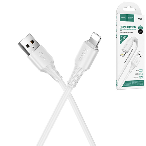 Кабель USB для iPhone Lightning 1м 2,4А белый X120 HOCO
