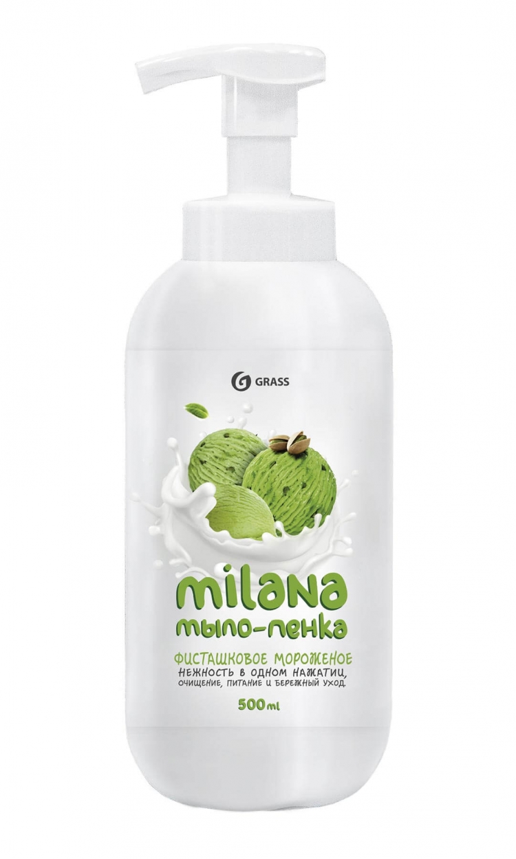 Мыло жидк. Grass 500мл. Milana Пенка Фисташковое мороженое (12)