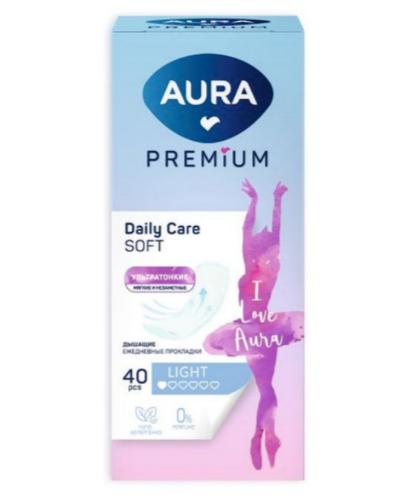 Прокладки AURA ежедн. Premium ультратонкие light 40шт. (24)