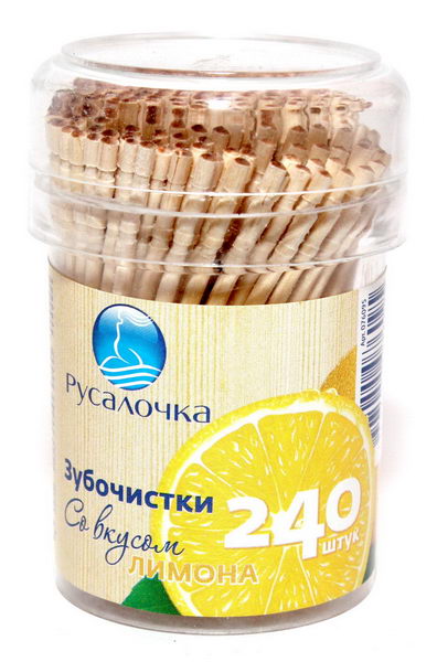 Зубочистки Русалочка 240шт. Лимон 076095