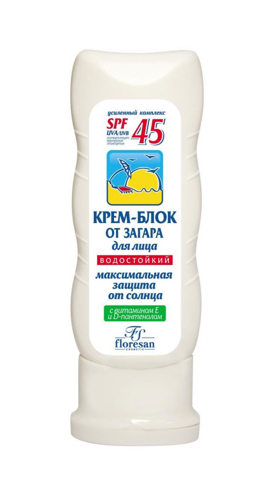 Крем солнцезащитный Floresan 60мл. Д/лица водостойкий SPF-45 Ф-113