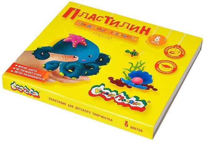 Пластилин 8цв. Каляка-Маляка 120г. со стеком